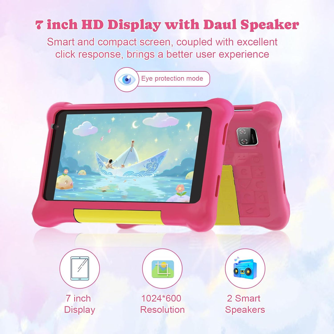 Kinder-Tablet 7 Zoll Android 13 Tablet für Kinder, 5 GB RAM, 32 GB ROM (TF 128 GB), Kindersteuerung,