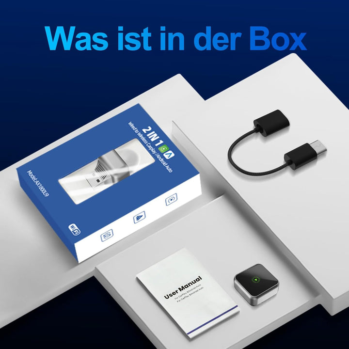 Drahtloser CarPlay-Adapter für Apple iPhone & Android (2025-2026 Upgrade) – Kompakte Grösse, Plug &