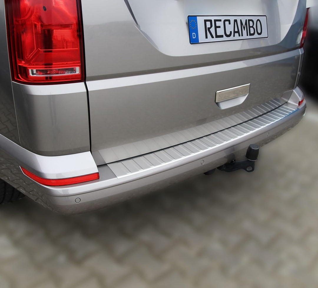 RECAMBO Ladekantenschutz Edelstahl kompatibel für VW T6 | BJ ab 2015 - matt gebürstet mit Textur - S