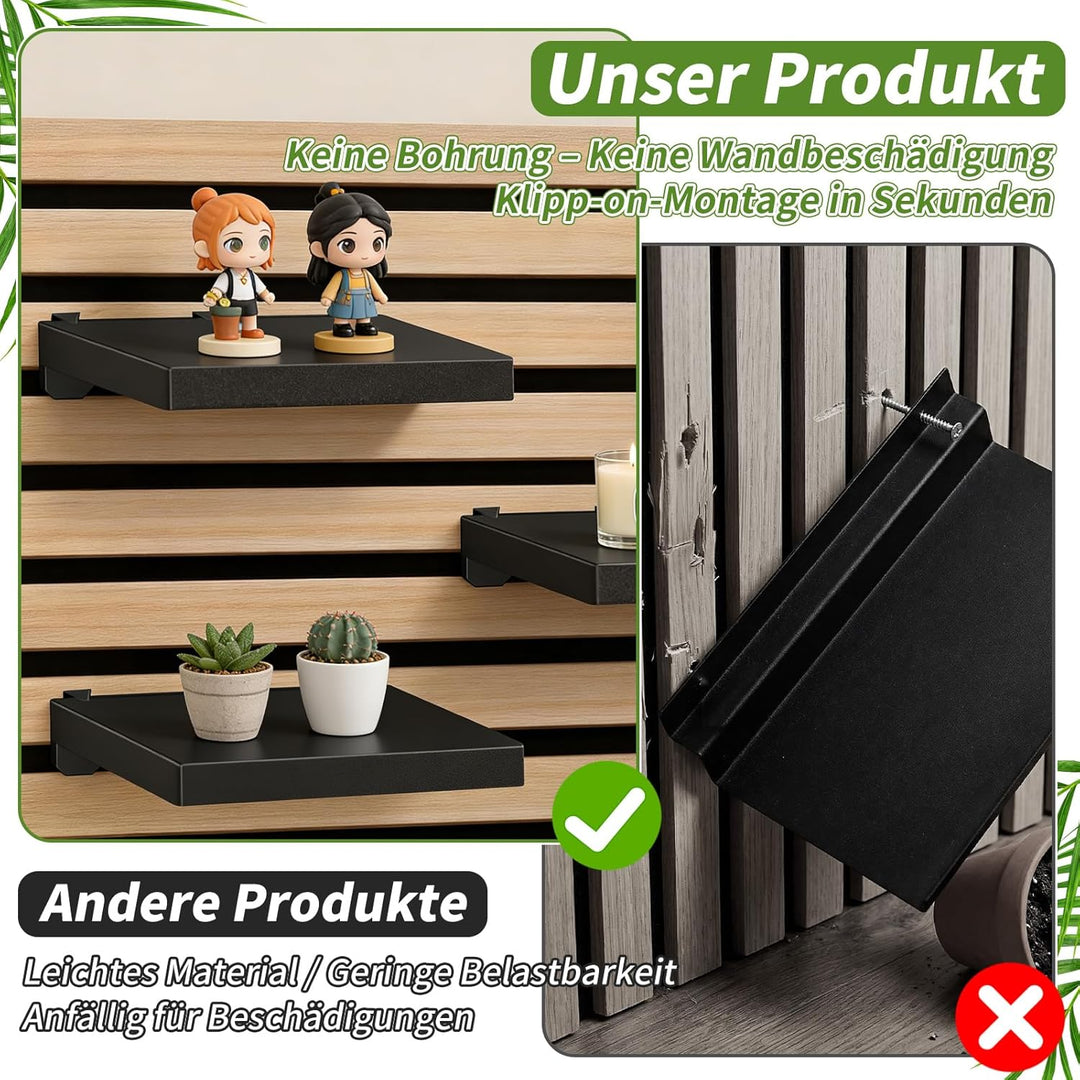 Meetory Regal für Akustikpaneele - 2 Stück Zubehör Akustikpaneele Ohne Bohren Wandorganizer Wandrega