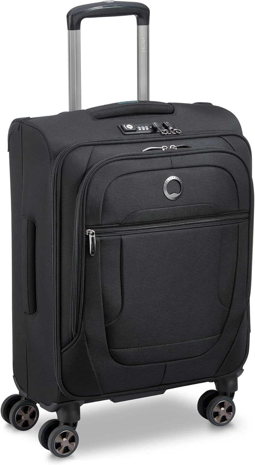 DELSEY PARIS - HELIUM DLX - Weicher Slim-Kabinenkoffer - 55x40x20 cm - 35 Liter - S - Schwarz S Schw