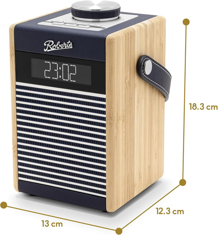 Rambler Midi Retro-Radiowecker, tragbar, Dab+/FM/Bluetooth, Marineblau
