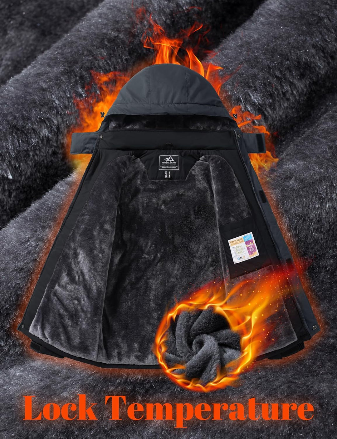 MAGCOMSEN Winterjacke Herren Warm Gefüttert Skijacke Wasserdicht Regenjacke Snowboardjacke Outdoor F