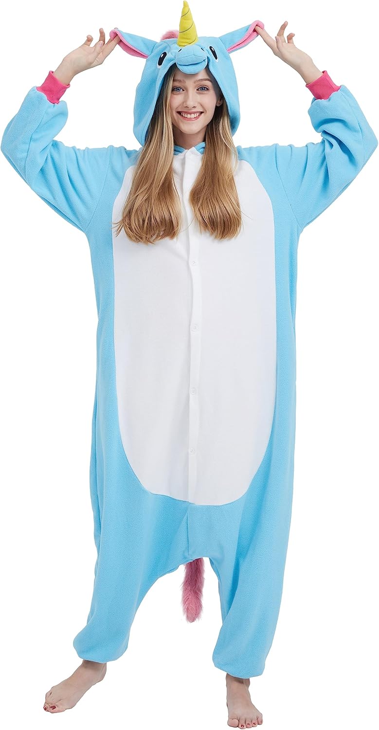 SimZoo Unisex Pyjamas Onesies Tiere Kostüm Cosplay Erwachsene Karneval Nachtwäsche Halloween Schlafa