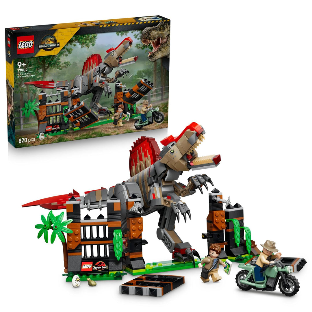 LEGO Jurassic World Flucht des Spinosaurus - Spielzeug-Dino - Bauset mit beweglichem Dinosaurier und