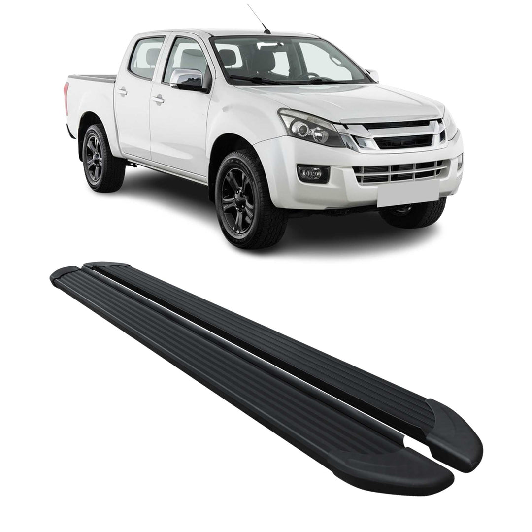 OMAC Trittbretter Seitenschweller Seitenschürze Kompatibel mit Isuzu D-Max 2012-2019 - 2X Aluminium
