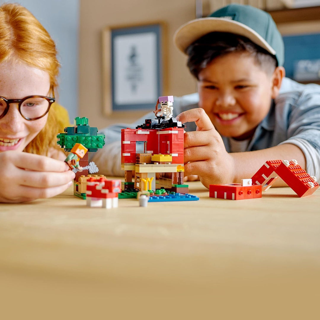 LEGO Minecraft Das Pilzhaus, Spielzeug ab 8 Jahren, Geschenk für Kinder mit Figuren von Alex, Mooshr
