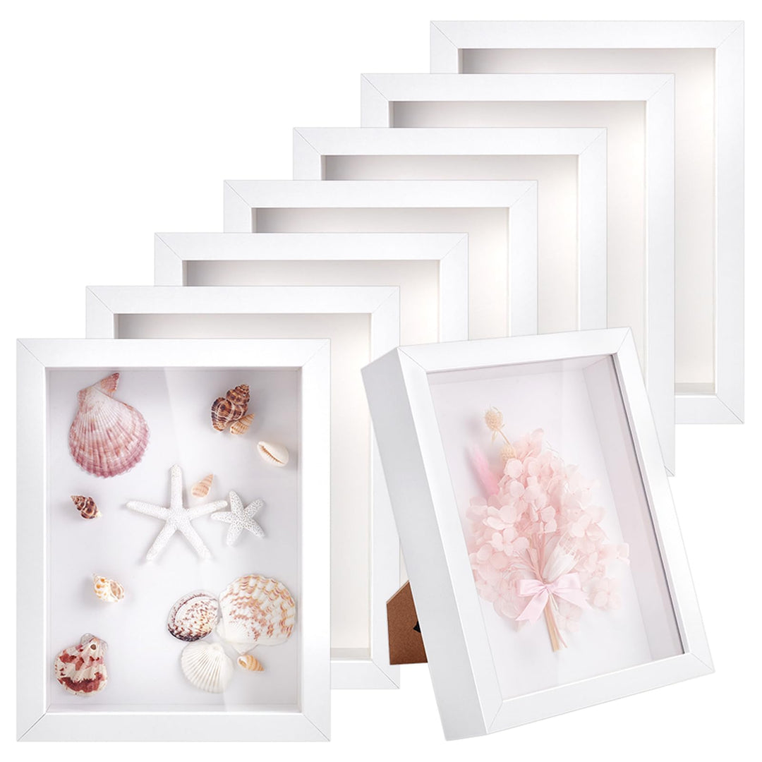 8 Stück 6x8 Zoll Holz Schattenbox Fotorahmen Rechteckige Schattenboxen Vitrinen Bilderrahmen Für Spo