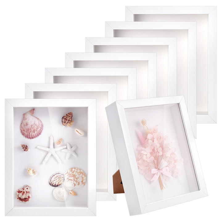 8 Stück 6x8 Zoll Holz Schattenbox Fotorahmen Rechteckige Schattenboxen Vitrinen Bilderrahmen Für Spo