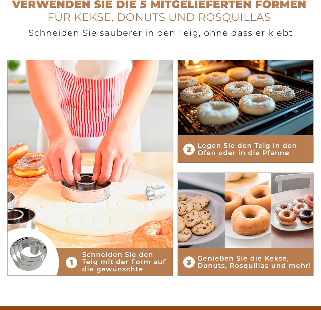 Churros Maker & Spritzgebäck Maschine – 304 Edelstahl, Grosse Kapazität, Leicht zu Reinigen & Langle