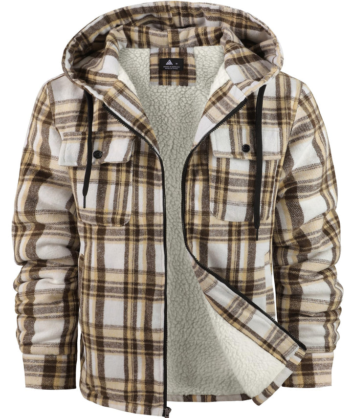 SwissWell Hemdjacke Herren Verdicken Karierts mit Reissverschluss Flanelljacke Plüschfutter Freizeit