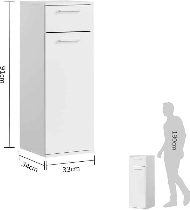 mokebo® Bad-Beistellschrank schmal 'Der Matrose', Badschrank weiss, Badezimmerschrank, Nischenschran