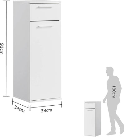 mokebo® Bad-Beistellschrank schmal 'Der Matrose', Badschrank weiss, Badezimmerschrank, Nischenschran