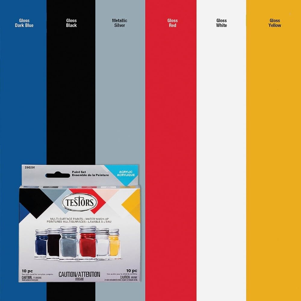 Testors Wooden Derby Car Acrylic Paint Set 6/Pkg-Primary