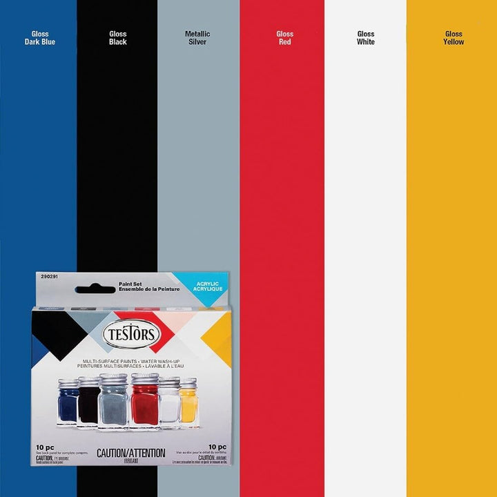 Testors Wooden Derby Car Acrylic Paint Set 6/Pkg-Primary