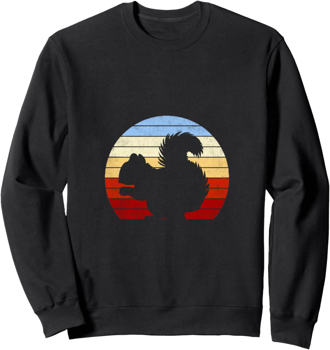 Eichhörnchen Vintage Geschenk Futter Nagetier mit Nüssen Sweatshirt