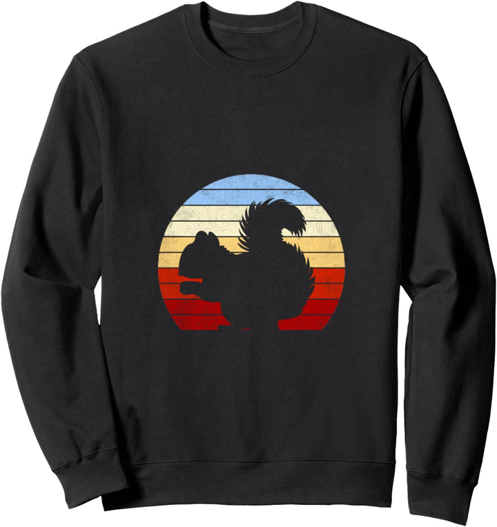 Eichhörnchen Vintage Geschenk Futter Nagetier mit Nüssen Sweatshirt