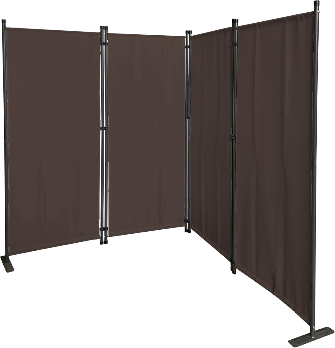 QUICK STAR Paravent 4 Teilig 165 x 220 cm Stoff Raumteiler Trennwand Balkon Sichtschutz Stellwand Fa