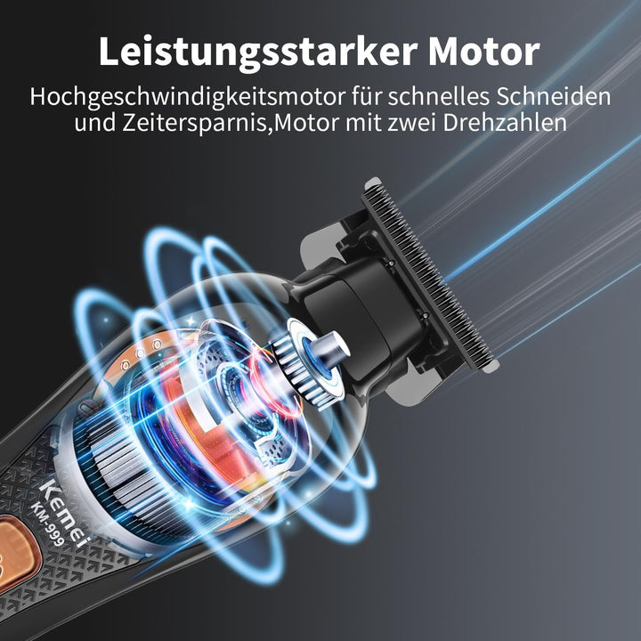 KEMEI 999 Professionelle Haarschneidemaschine für Männer, Kabelloser Elektrischer Bartschneider Herr