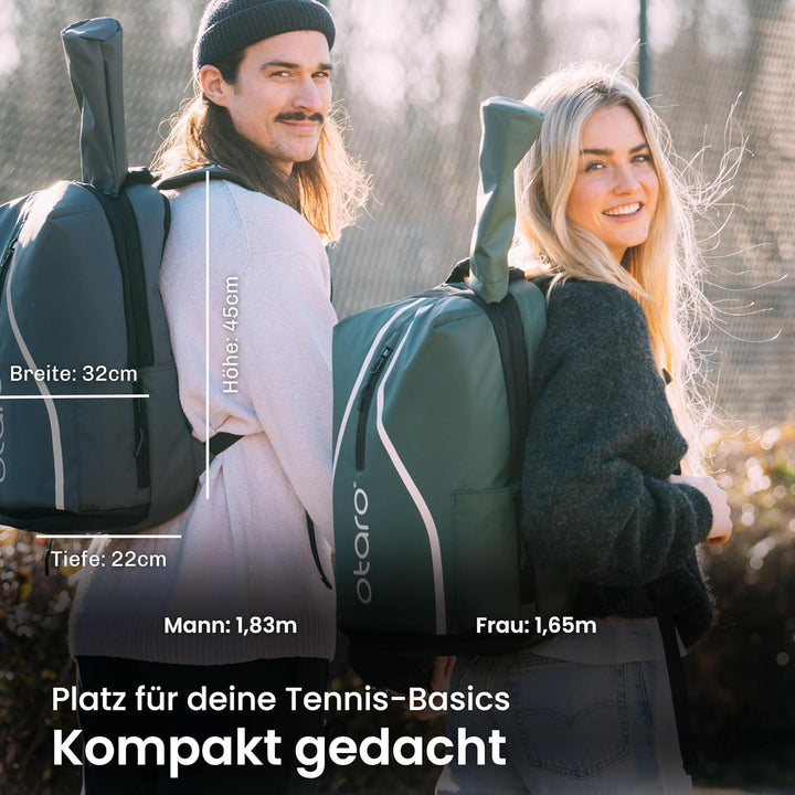 Otaro Tennisrucksack mit Schuhfach (Für 2 Tennisschläger) Inkl. Separierten Schuhfach & Schlägerschu