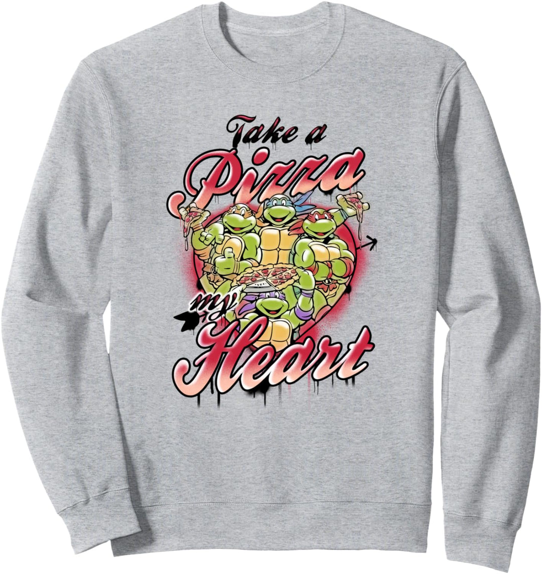 Teenage Mutant Ninja Turtles Valentine's Day Pizza Heart Sweatshirt