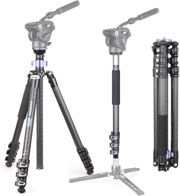 INNOREL MT70C Professionelle Stative mit Half Ball Leveller, ohne Fluidkopf, Videostativ-Kit aus Koh