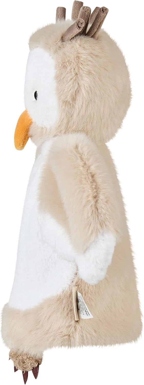 Sterntaler Handpuppe Eule aus weichem Flausch, Kinder- und Babyspielzeug, Kopf wattiert mit Polyeste