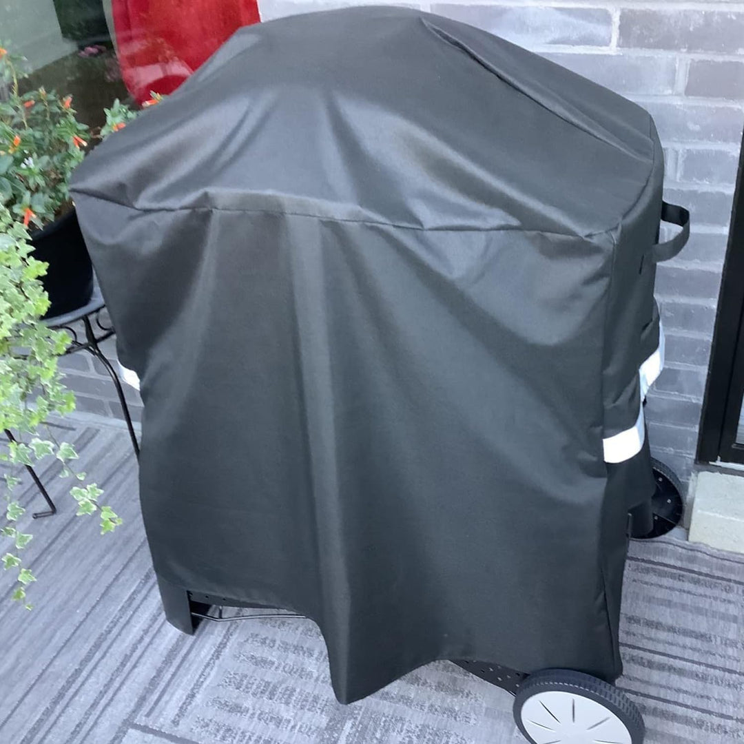 Grillabdeckung für Weber Q 1000/2000 Serie mit tragbarem Wagen, 600D Oxford BBQ Grill Abdeckung Wass