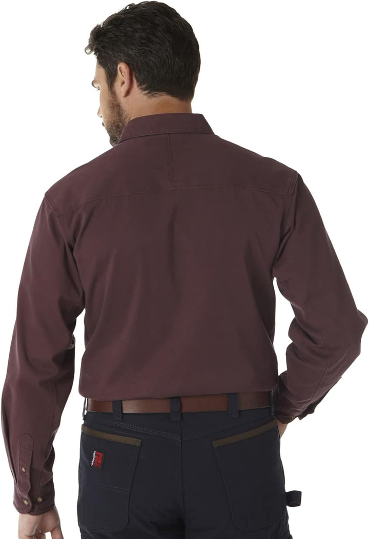 Wrangler, Riggs Herren-Arbeitshemd Logger aus Twill, langärmelig M Burgunder, M Burgunder