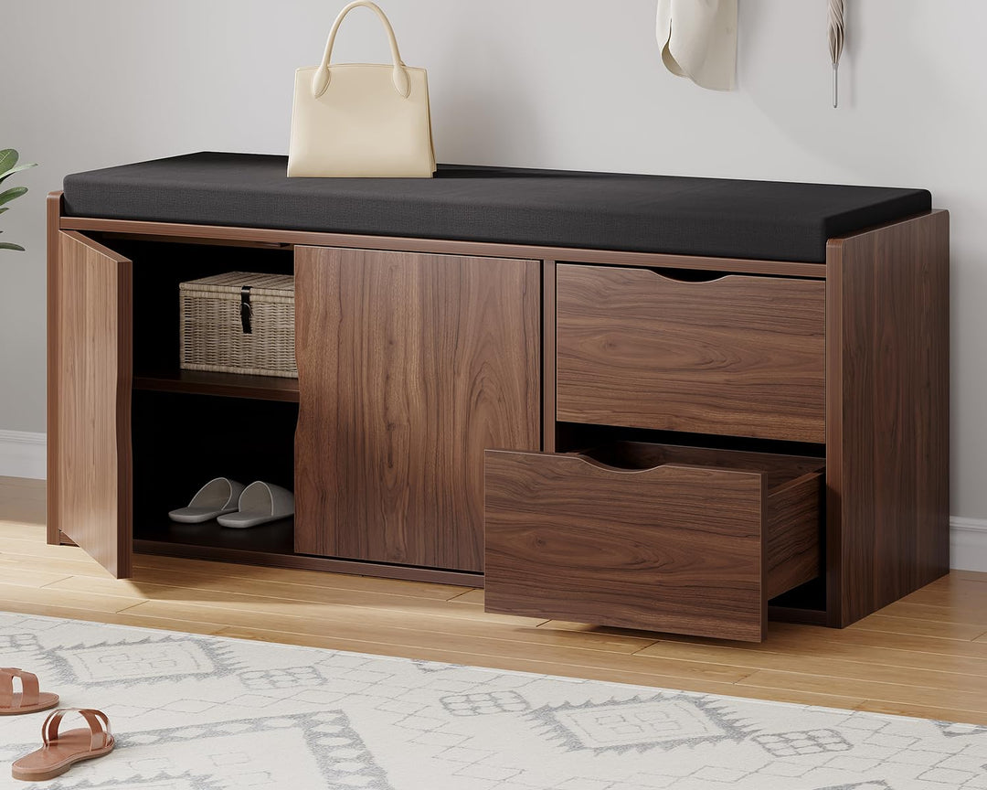 LVB Schubladen Schrank, Industrie-Schuh für Foyer Eingang Wohn-Schlafzimmer, Walnuss Eiche, 101 cm,