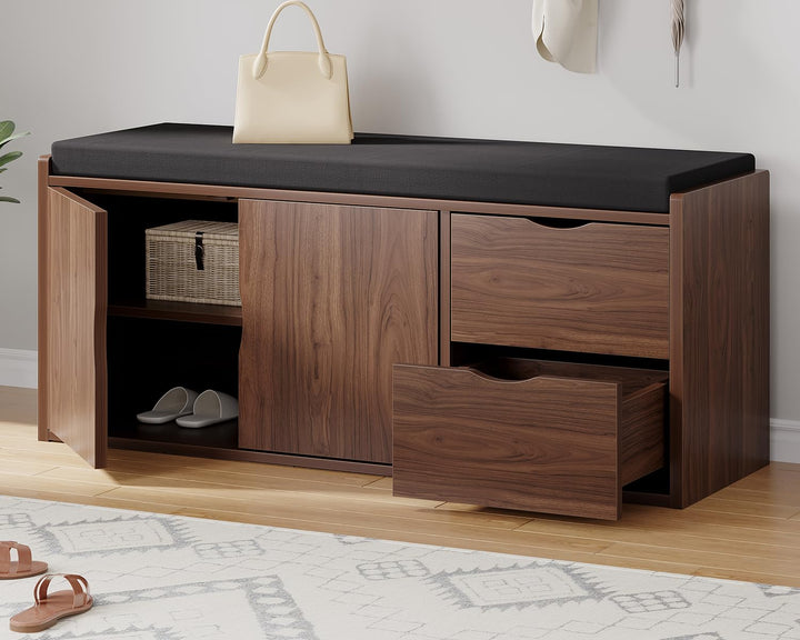 LVB Schubladen Schrank, Industrie-Schuh für Foyer Eingang Wohn-Schlafzimmer, Walnuss Eiche, 101 cm,
