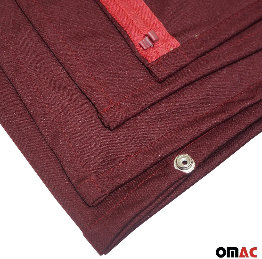 OMAC Fahrerhaus Führerhaus Gardinen Sonnenschutz kompatibel mit VW Caddy L1 L2 Rot 2tlg Rot / Autoga