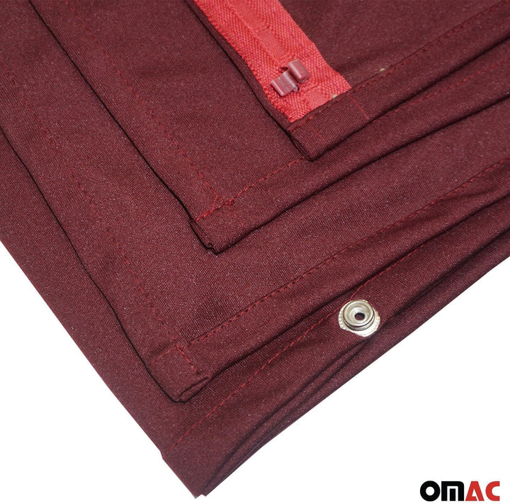 OMAC Fahrerhaus Führerhaus Gardinen Sonnenschutz kompatibel mit VW Caddy L1 L2 Rot 2tlg Rot / Autoga