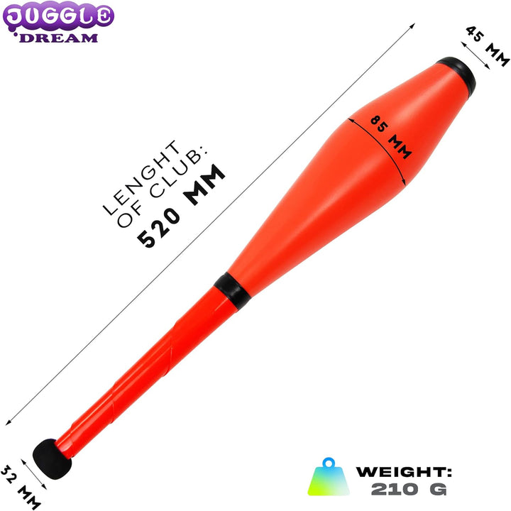 3 x JuggleDream Jonglierschläger Orange, Gelb, Grün, Orange, Gelb, Grün