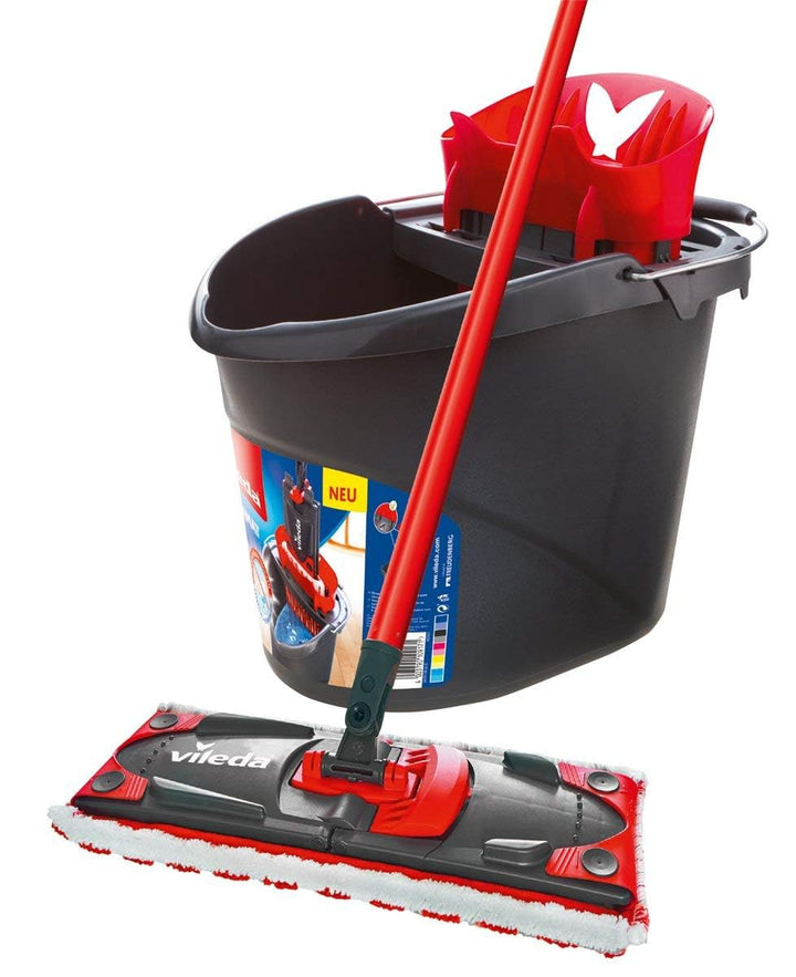 Vileda ULTRAMAX 2in1 Komplett-Set, Bodenwischer-Set mit Eimer, Flachwischer und Microfaser- Wischbez