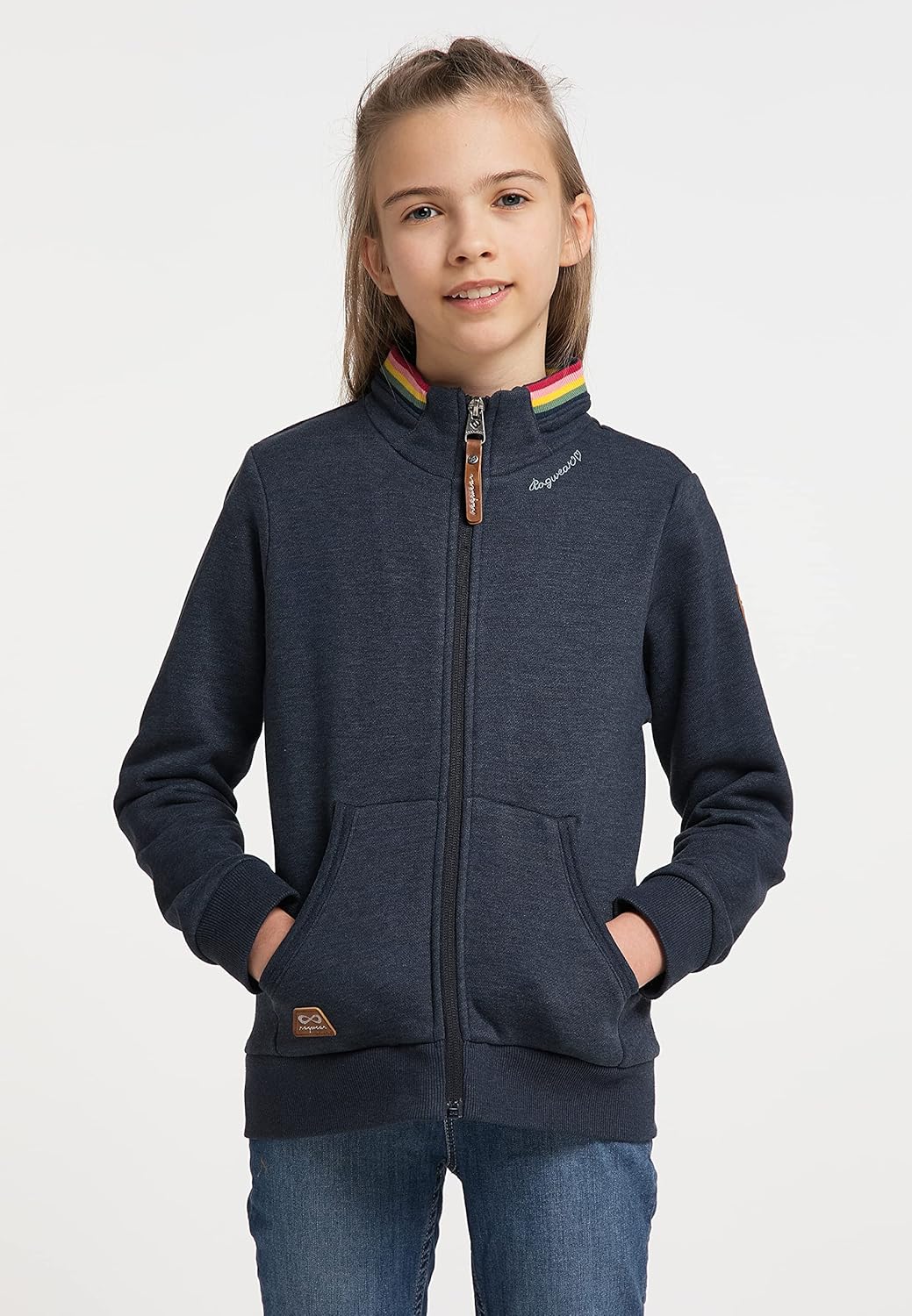 Ragwear Majda Mädchen Sweatjacke Sweasthirt mit Reisverschluss Cardigan Strickjacke Jacke Übergangsj