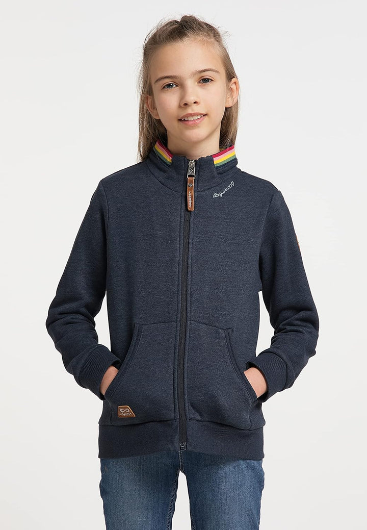 Ragwear Majda Mädchen Sweatjacke Sweasthirt mit Reisverschluss Cardigan Strickjacke Jacke Übergangsj