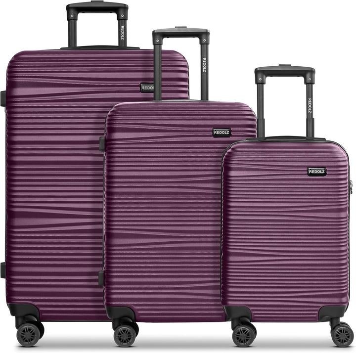 REDOLZ Hartschalen Koffer-Set 3-teilig | Leichte Reise-Trolleys aus hochwertigem, robustem ABS-Mater