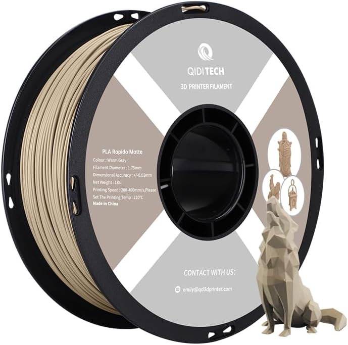 QIDI TECH Matte PLA Rapido Filament 1.75mm, PLA Matte 3D Drucker Filament 1kg Spule (2.2lbs), Geeign