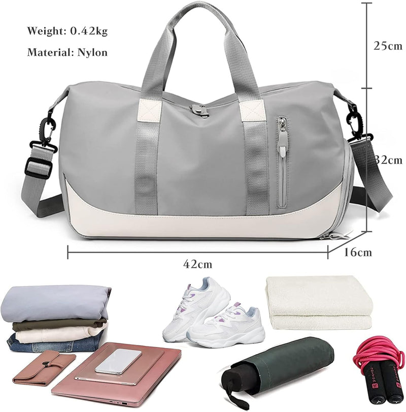 FANDARE Damen Reisetaschen Duffle Bag Nylon Sporttasche Faltbare Sporttasche Weekender Übernachtung