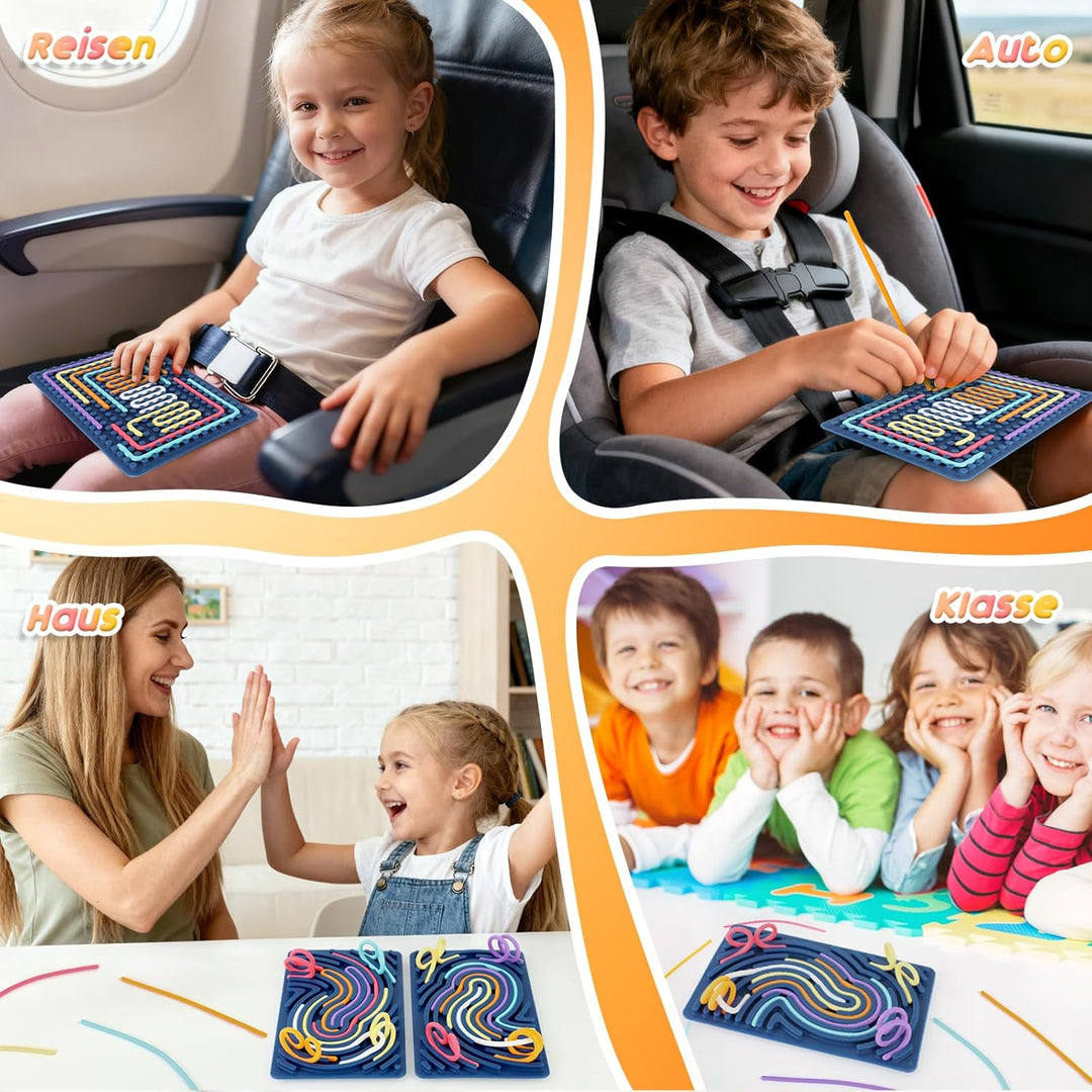 ddLUCK Sensorik Spielzeug Activity Board, Silikon Sensory Toys Fidget Spiel Zur Autismus, Stress, AD