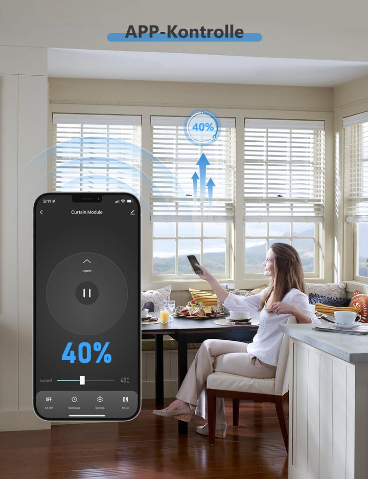 Smart Rolladen Modul mit Prozentfunktion, Etersky Rolladensteuerung, Wlan Rolladen Schalter, Sprachs