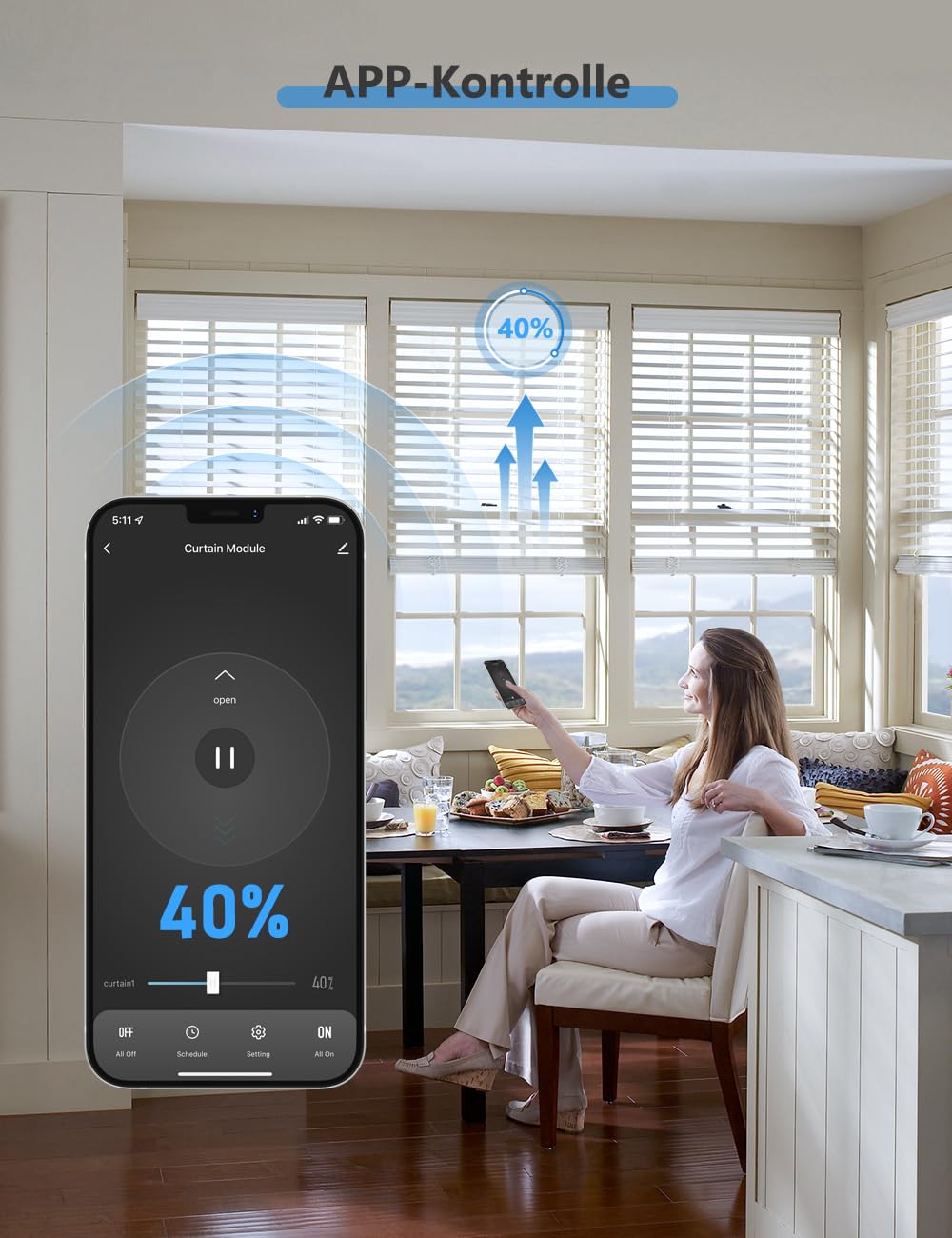 [PROZENT FUNKTION] Wlan Rolladenschalter Modul, Etersky Smart Rolladensteuerung, Wlan Rolladen Schal
