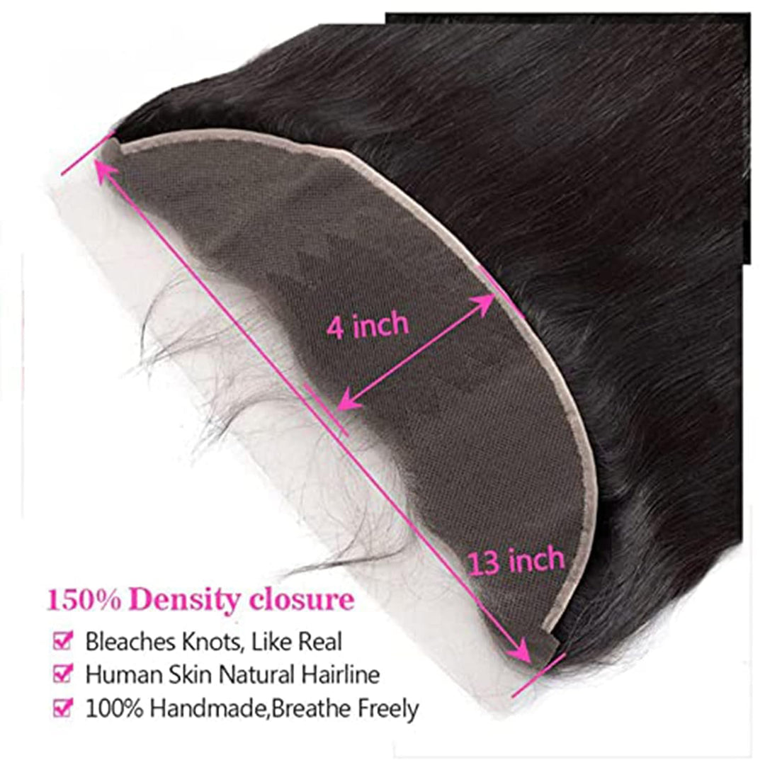DUAUJUIU Lace Frontal Closure 13x4 Swiss Lace Echte Haare Menschliches Haar Pre Plucked Lace Closure