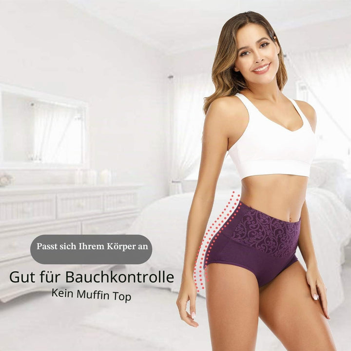 Senllori Damen Unterwäsche, hohe Taille, Baumwolle, Bauchkontrolle, weiche volle Abdeckung Multipack