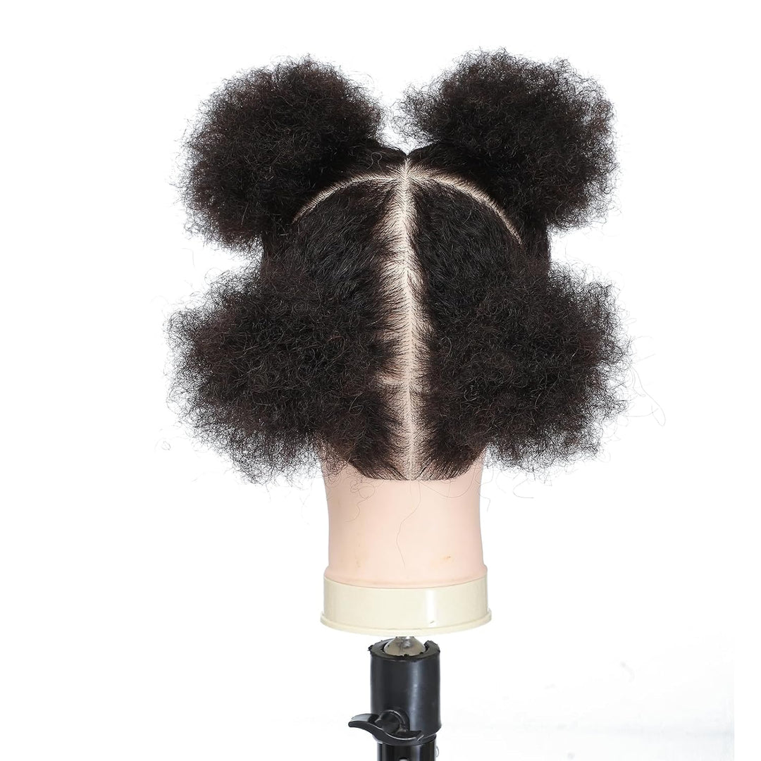 Tcwuzick Ausbildung Kopf African American mit 100% Echthaar Schaufensterpuppe Kopf Kosmetologie Afro