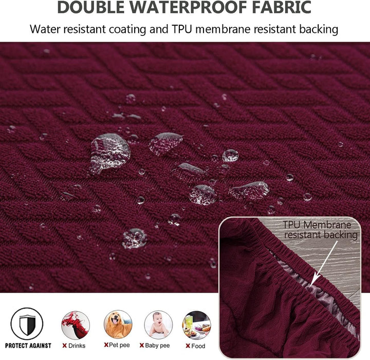 KELUINA Diamantgitter Jacquard wasserdichte Stuhl Sitzbezüge für Esszimmer Stretch Stuhl Sitzkissen