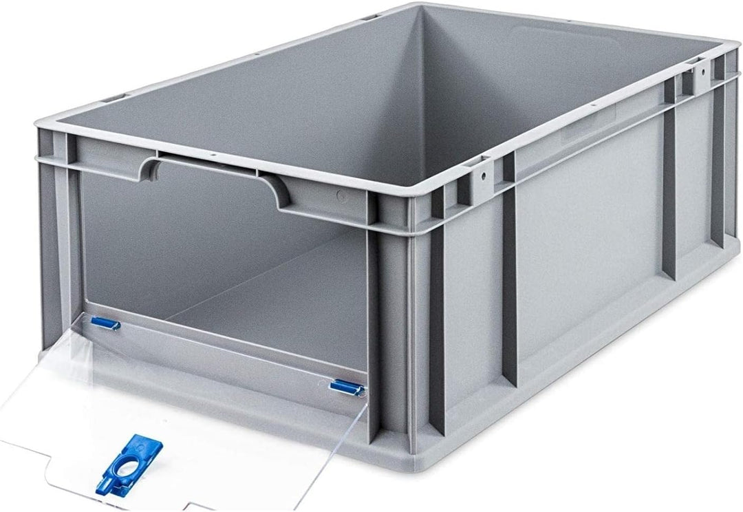 SuperSparSet 4x Eurobox NextGen Insight Cover | HxBxT 22x40x60 | 44 Liter | Hoch/Blau | Eurobehälter