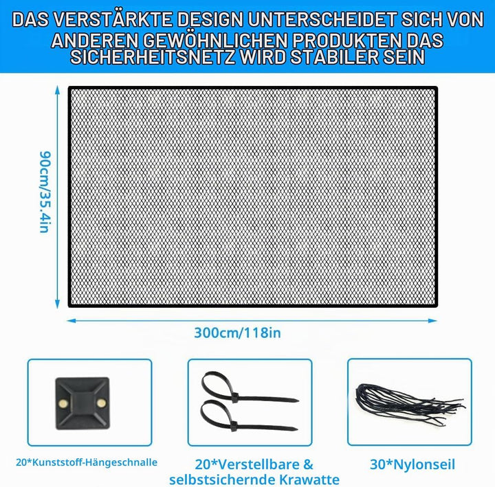 300x90cm Kinder Treppen Sicherheitsnetz, Baby Balkon Geländer Treppenhaus Sicherheitsnetz, Verdicken