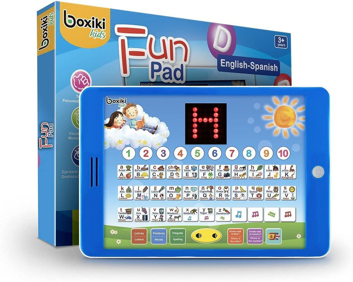 Spanisch-Englisch Lernen zweisprachiges Tablet-Lernspielzeug mit LED-Bildschirmanzeige. Lernen Sie S